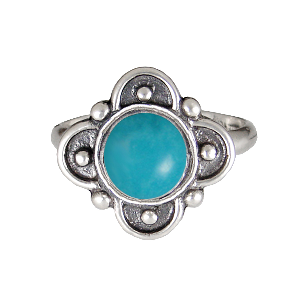 Sterling Silver Gemstone Ring With Turquoise Size 5 Sterling Silver Gemstone Ring With Turquoise Size 5